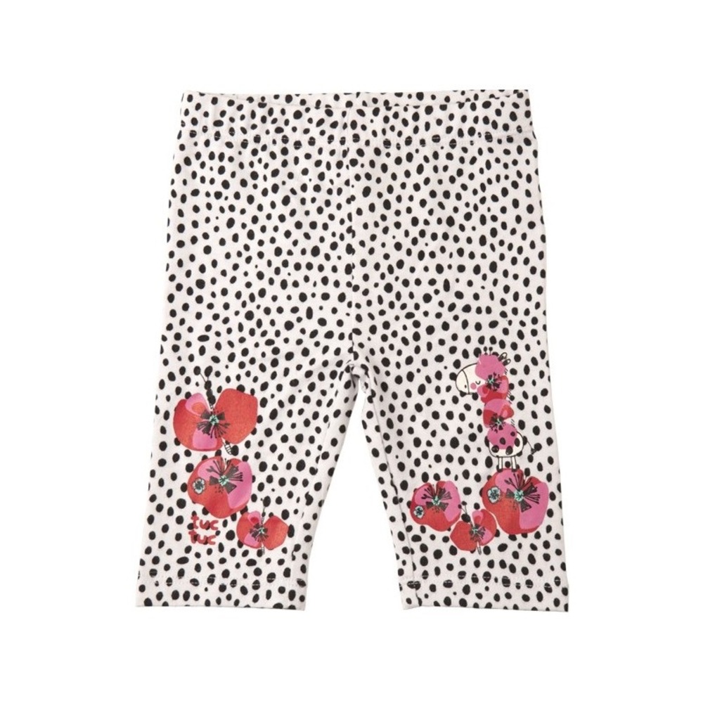 NWT White and Black Polka Dot Capri Leggings with Elastic Waistband